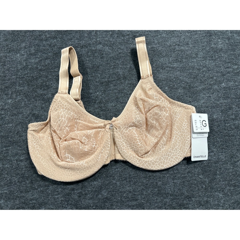 Chantelle C Magnifique Minimizer Bra Women 34DDDD Nude NEW Lace Underwire C18910